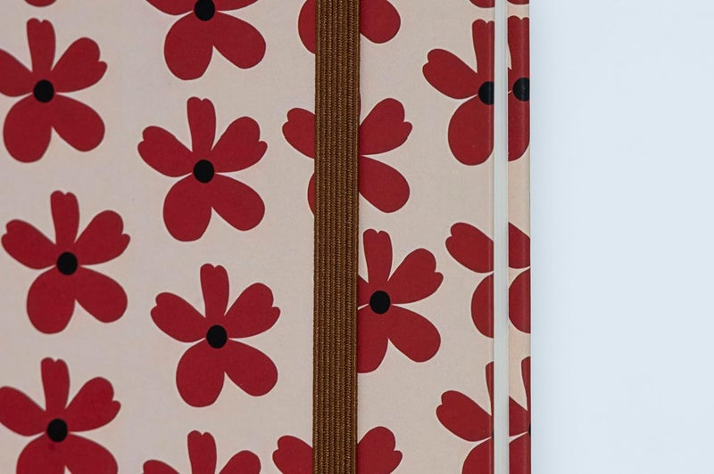COMMA | Bloom Series | A5 Size | Hard Bound Notebook | 160 Pages | 100gsm Natural Shade Paper | PU Cover Material - Red - Image 3