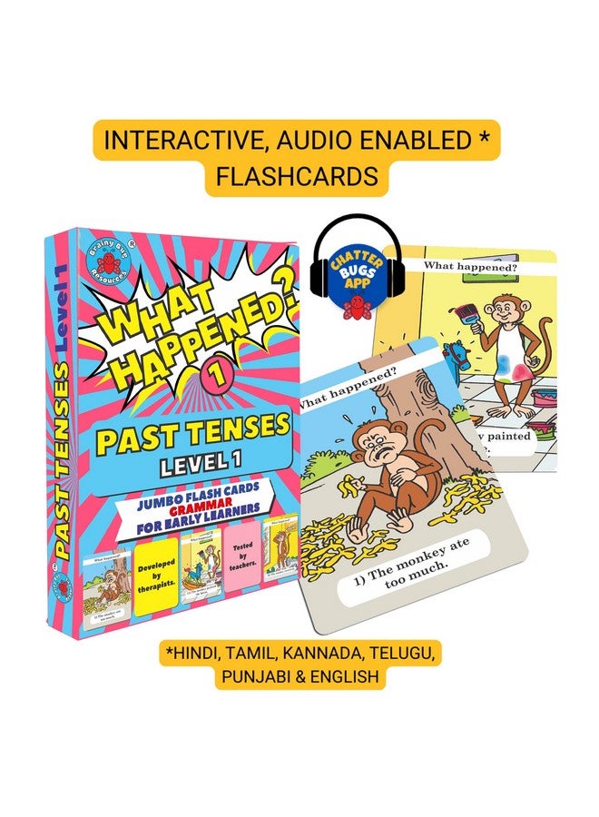 Learn Past Tenses and Future Tenses for Action Words | 60 Flashcards for Learning Verb Tenses | Learn English | Audio-Enabled in Hindi, English, Punjabi, Tamil, Kannada, Telugu - Image 5