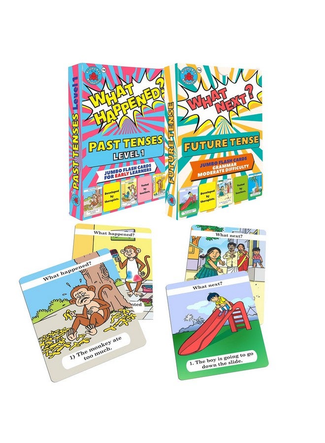 Learn Past Tenses and Future Tenses for Action Words | 60 Flashcards for Learning Verb Tenses | Learn English | Audio-Enabled in Hindi, English, Punjabi, Tamil, Kannada, Telugu - Image 1