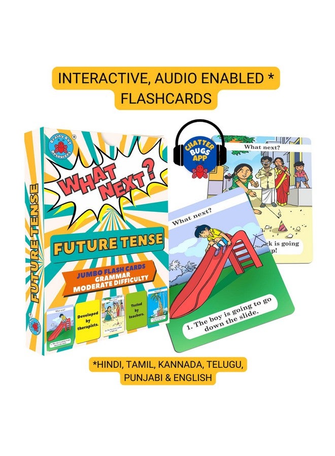 Learn Past Tenses and Future Tenses for Action Words | 60 Flashcards for Learning Verb Tenses | Learn English | Audio-Enabled in Hindi, English, Punjabi, Tamil, Kannada, Telugu - Image 2