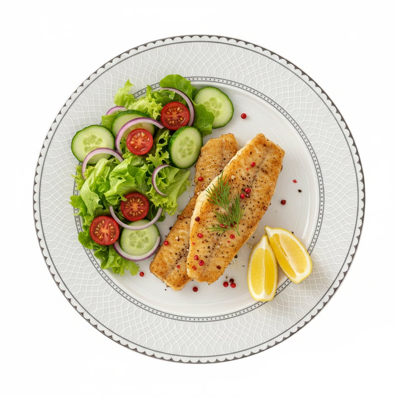 Shallow JUNA New Bone China Dinner Plate 26.7 cm  Elegant White Main Course Plate with Subtle Texture, Premium Tableware for Daily Use, Brunch, Ramadan, Eid, Diwali & Gifting - Image 4