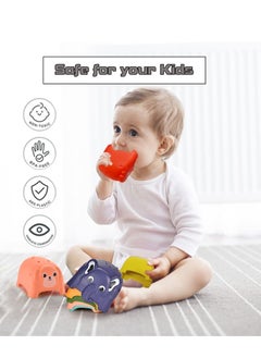 Y&D Animal Stacking Count Cups Bath Toddlers Toys - Educational Montessori Learning for Boys Girls 1-3 8PCS Nesting Set Indoor Outdoor Bathtub Beach  - Image 3