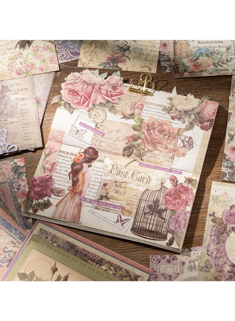 Y&D 144 Pcs Vintage Scrapbook Paper for Scrapbooking, Aesthetic Art Journaling Kit Bullet Journals, Background Decorative Paper, Crafts DIY - Image 2