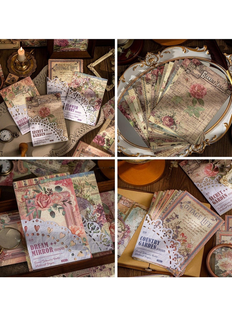 Y&D 144 Pcs Vintage Scrapbook Paper for Scrapbooking, Aesthetic Art Journaling Kit Bullet Journals, Background Decorative Paper, Crafts DIY - Image 3