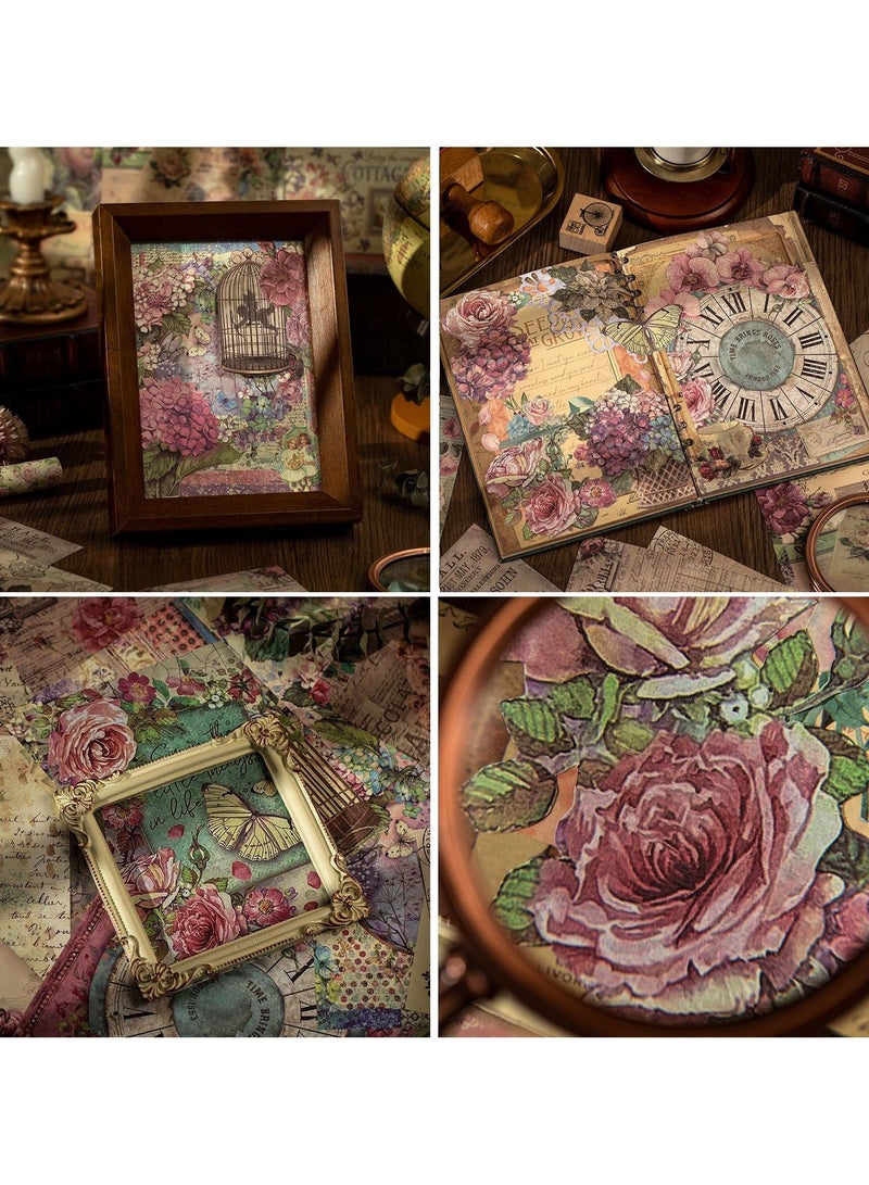 Y&D 144 Pcs Vintage Scrapbook Paper for Scrapbooking, Aesthetic Art Journaling Kit Bullet Journals, Background Decorative Paper, Crafts DIY - Image 5