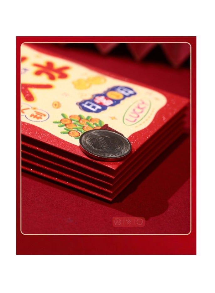 6 مجموعات من السنة الصينية الجديدة المظاريف الحمراء | احتفال السنة القمرية الصينية الجديدة و لم شمل الأسرة الكبيرة المظاريف الحمراء 2025 المظاريف الحمراء - السنة القمرية الصينية ثعبان - Image 2