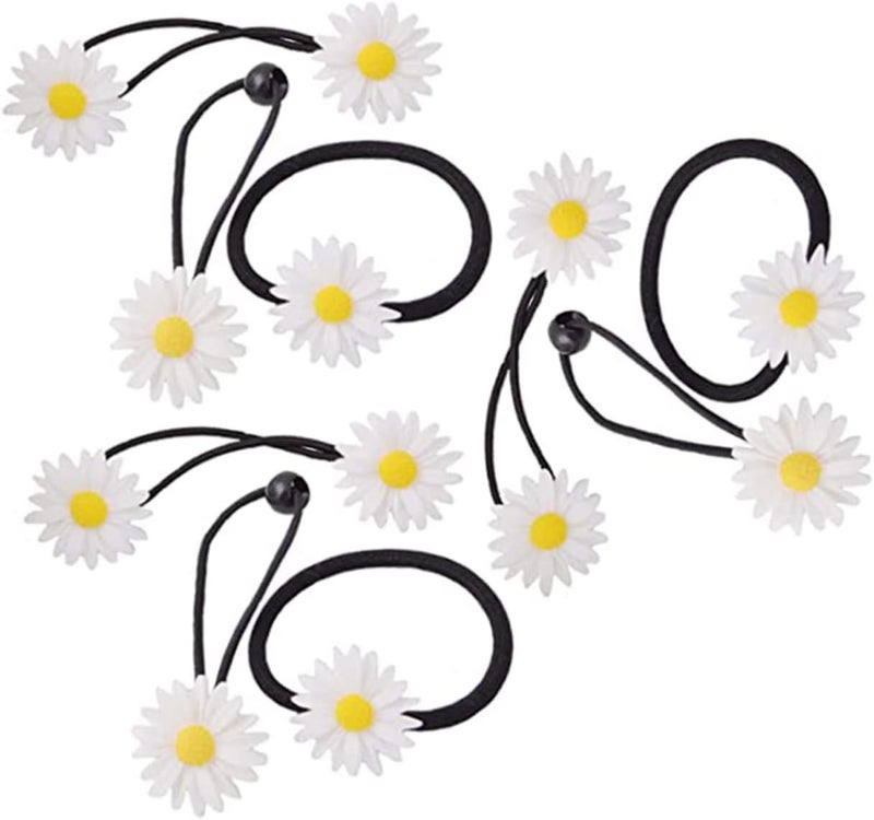 Beaupretty Daisy Elastic Hair Ties Elastic Ponytail Holders 9PCS Flower Hairbands Daisy Hair Accessories for Women Girls Random Style