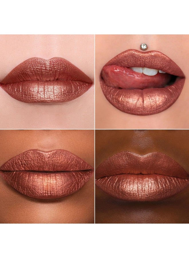 MAKI YIKA Metallic Lipsticks Long Lasting Brown Lipstick for Women, High Shine Glitter Lipstick No Smudge Transferproof iquid Lip Gloss (BR09 Celebration) - Image 2
