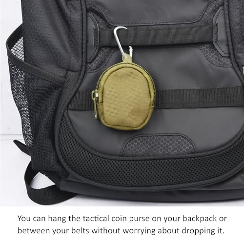 GMYIAK Coin Purse with Zipper, Change Purses Small Organizer Bags Canvas for Home, Coin Purse Keychain Pockets for Waist Pack (Black) - Image 3