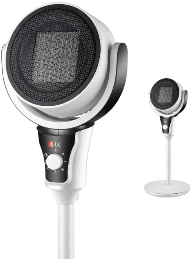 LC Vertical Electric Fan Heater 2000W – White, Pedestal, Indoor DLC-36349 - Image 2