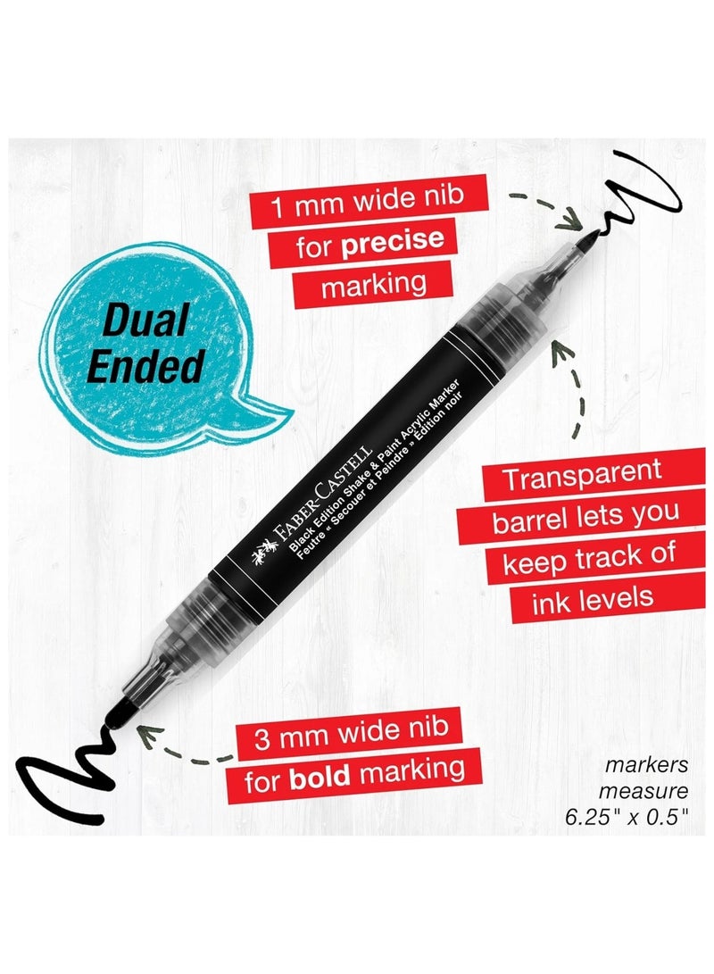 FABER-CASTELL علامات الطلاء والألوان الأكريليكية السوداء - إصدار من قطعتين باللونين الأسود والأبيض - Image 3