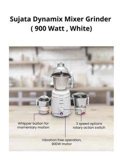 SUJATA Sujata Dynamix Mixer Grinder 900 Watts 3 Jars White  - Image 2