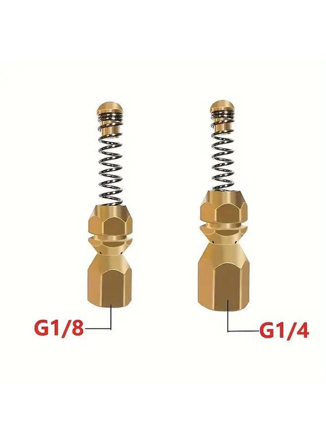 High Pressure Drain Cleaner Nozzle Attachment 1/4 With Spring Head For Sewer Pipe - Image 1