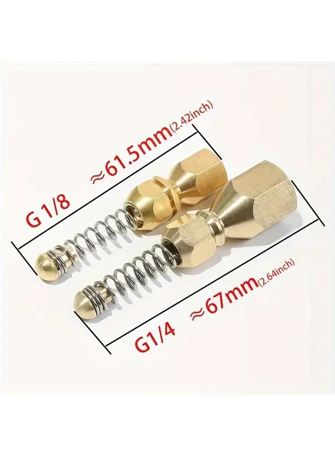 High Pressure Drain Cleaner Nozzle Attachment 1/4 With Spring Head For Sewer Pipe - Image 3