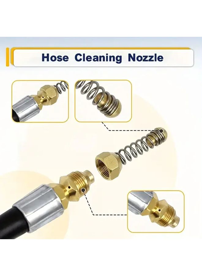 High Pressure Drain Cleaner Nozzle Attachment 1/4 With Spring Head For Sewer Pipe - Image 2