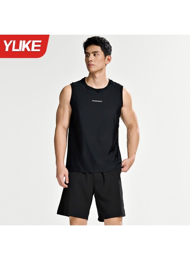 Vest Men's Summer New Style Vest Outer Vest Loose Basketball Fitness Thin Sports Sleeveless T-shirt Swimming Suit