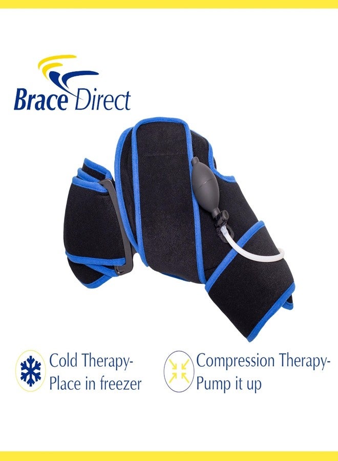 براس دايركت ضمادة كتف للعلاج بالتبريد المباشر من Brace Direct مع مضخة هواء ضغط قابلة للتعديل، مزودة بكمادة ثلج لتخفيف آلام الكتف، والإصابات، والعمليات الجراحية، والتهاب المفاصل، وتسريع الشفاء - Image 2