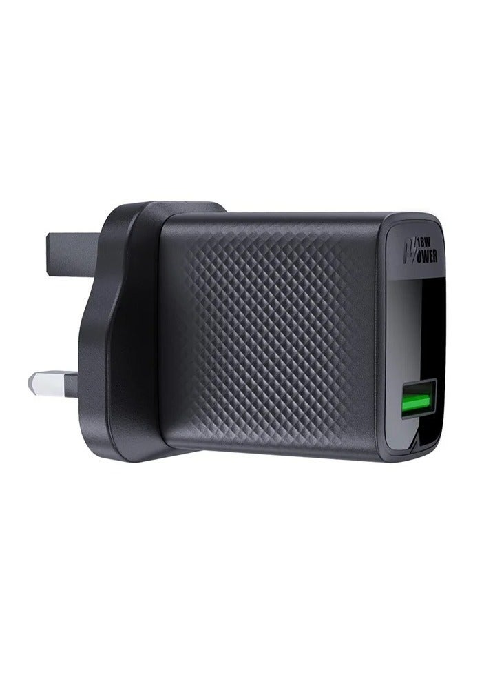 أسيفاست شاحن ACEFAST A91 QC بقوة 18 واط بتقنية GaN، محول شاحن هاتف بمنفذ USB-A واحد، قابس بريطاني - Image 2