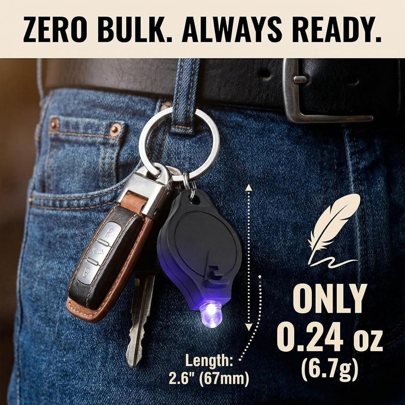 Ucfalfo 8 Pcs Mini UV Blacklight Keychain Torch - Portable Note Checker UV Light for Currency Detection - Image 2