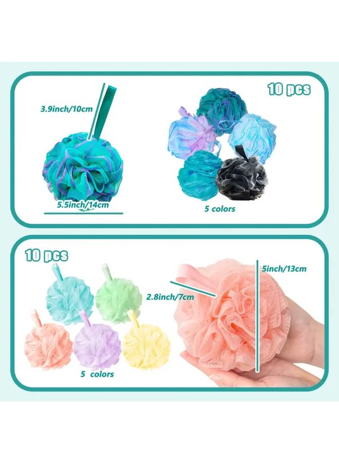 Spring Shower Pouf Balls Exfoliating Bath Sponge for Men Women - Image 4
