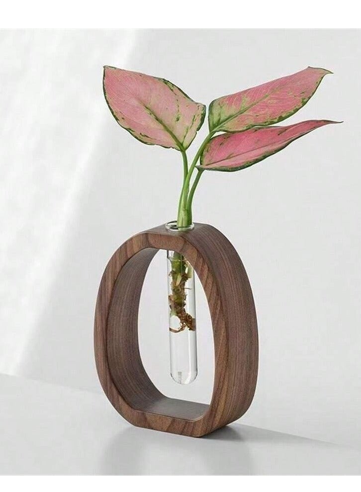 Generic 1-Piece Hydroponic Flower Arrangement Stand – Solid Wood and Glass Test Tube Vase for Home and Office Decor (2 Sizes)  - Image 4