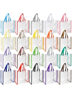 Saintrygo Saintrygo 20 Pack Clear Tote Bags 12 x 12 x 6, PVC Plastic Tote Bag With Handles for Work Beach Lunch Sports, Concerts (Classic Color)  - Image 1