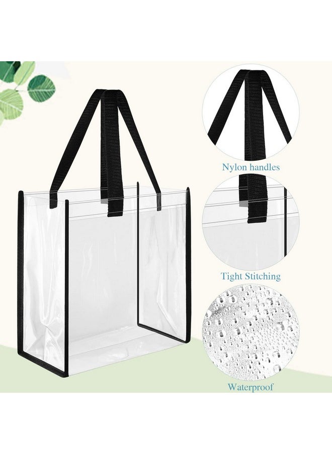 Saintrygo Saintrygo 20 Pack Clear Tote Bags 12 x 12 x 6, PVC Plastic Tote Bag With Handles for Work Beach Lunch Sports, Concerts (Classic Color)  - Image 3