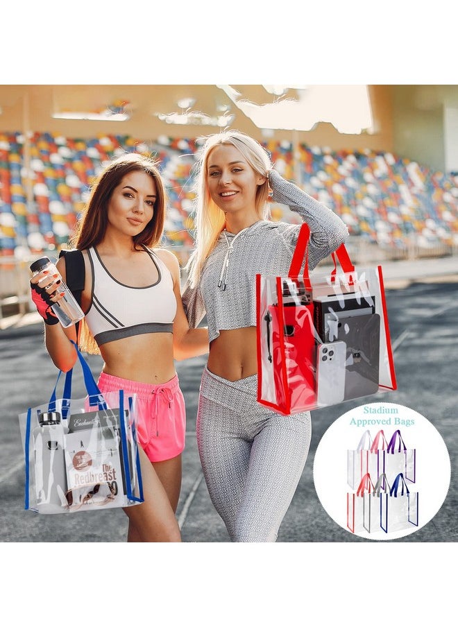 Saintrygo Saintrygo 20 Pack Clear Tote Bags 12 x 12 x 6, PVC Plastic Tote Bag With Handles for Work Beach Lunch Sports, Concerts (Classic Color)  - Image 5