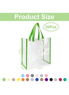 Saintrygo Saintrygo 20 Pack Clear Tote Bags 12 x 12 x 6, PVC Plastic Tote Bag With Handles for Work Beach Lunch Sports, Concerts (Classic Color)  - Image 2