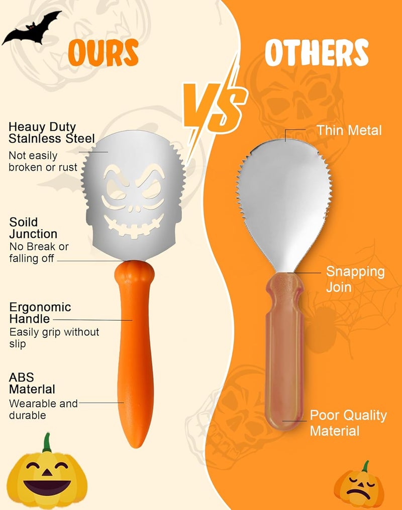 Roohiseng Pumpkin Carving Kit Tools for Kids, Halloween Cookie Cutters Set Stainless Steel, Safe Pumpkin Carving Stencils DIY Halloween Decoration Jack O Lanterns (23) - Image 4