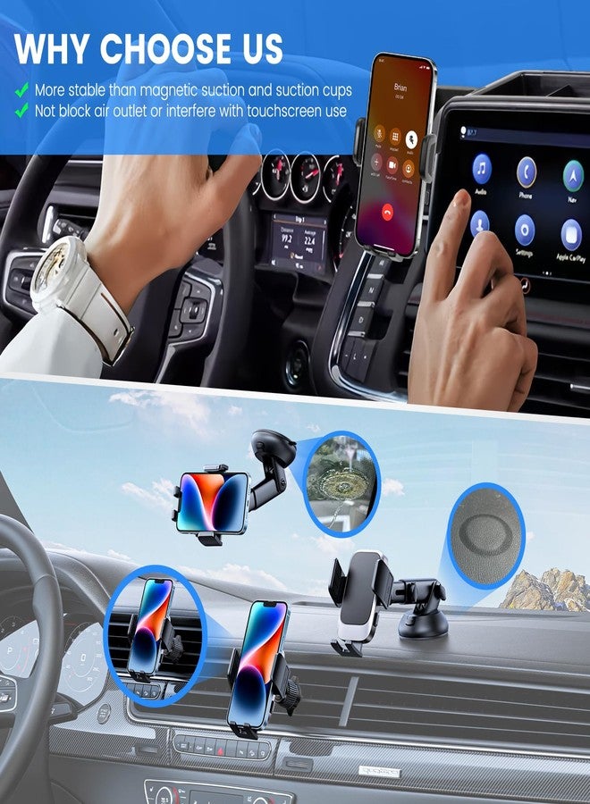 FETUSI Car Phone Holder Compatible with Chevy Suburban Tahoe/GMC Yukon 2021-2024 Accessories 10.2-Inch Screen Fixed Clip, Cell Phone Mount with Dash Center Console Organizer Hands-Free 360° Rotation - Image 3