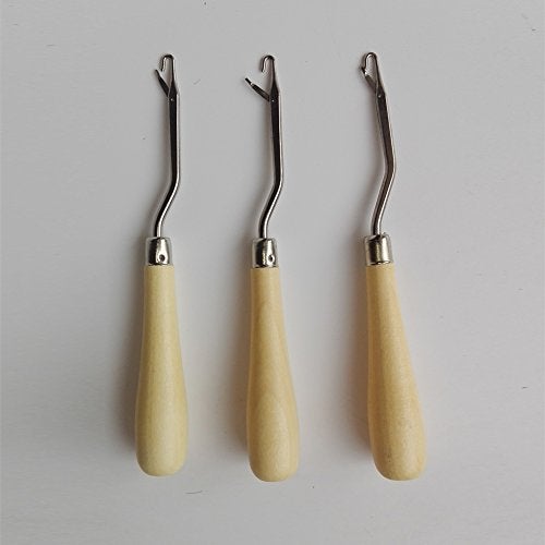 ZigZag Hair Wooden Holder Latch Crochet 3pcs Hair Needle Hook Dreadlock Tools Craft Dreadlock Hair Extensions (3pcs) - Image 1