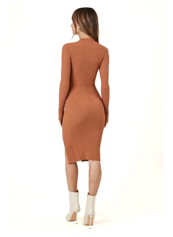 FOREVER 21 Mock Neck Bodycon Sweater Dress - Image 3