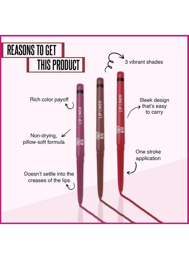 Lip Liner Chuck Berry (Berry) 0.30Gms Smooth Creamy Texture Nondrying Pillow Soft Formulation Rich Color Payoff One Stroke Applicaation Enriched With Vitamin E