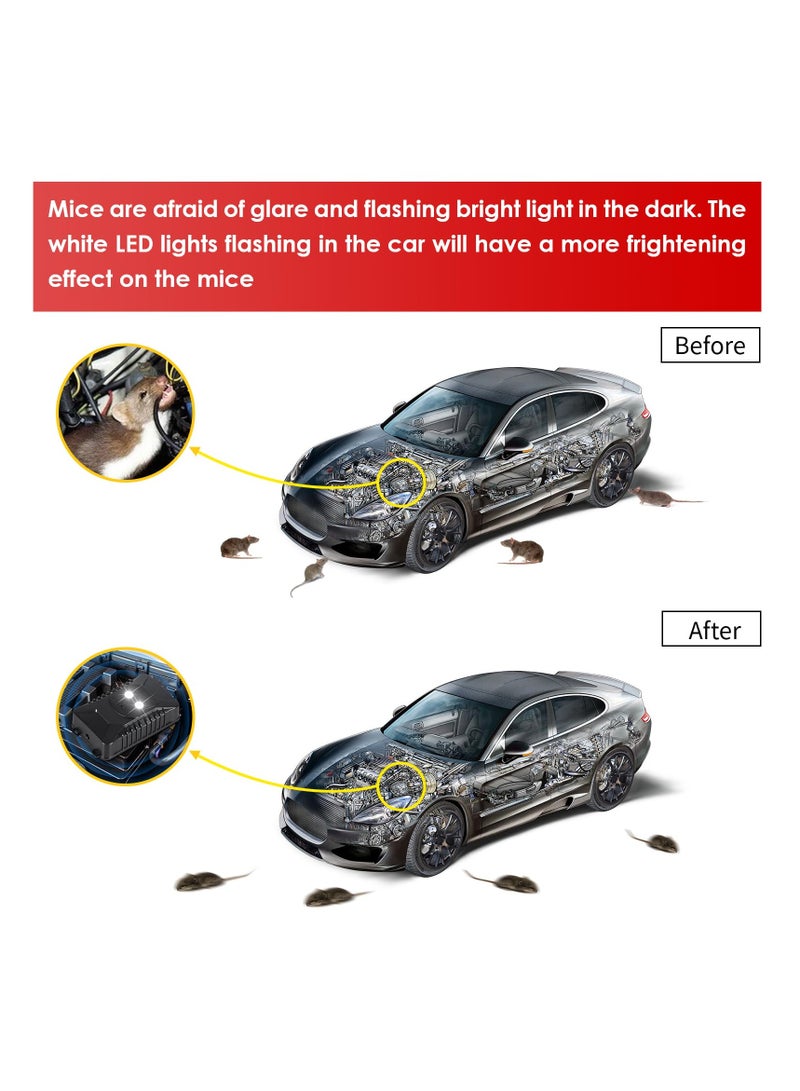 SYOSI Ultrasonic Rodent Repellent, for Car Engines Under Hood Animal Repeller, Battery Powered Rat Deterrent Mouse Blocker with LED Strobe Lights, Car Truck RV Rodent Defense Vehicle Protection  - Image 2