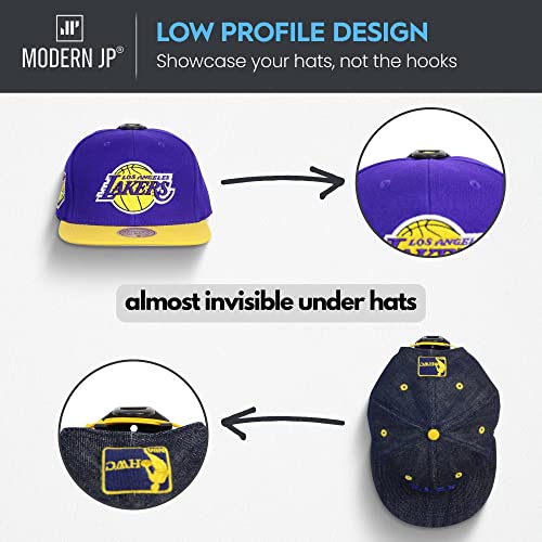 Modern JP Adhesive Hat Hooks for Wall (32-Pack) - Hat Rack for Baseball Caps, Minimalist Hat Display, Strong Hold Hat Hangers for Wall - USA Patented, Black - Image 5