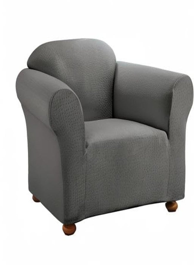 SureFit Simple Stretch Subway 1-Piece - Chair Slipcover - Gray - Image 3