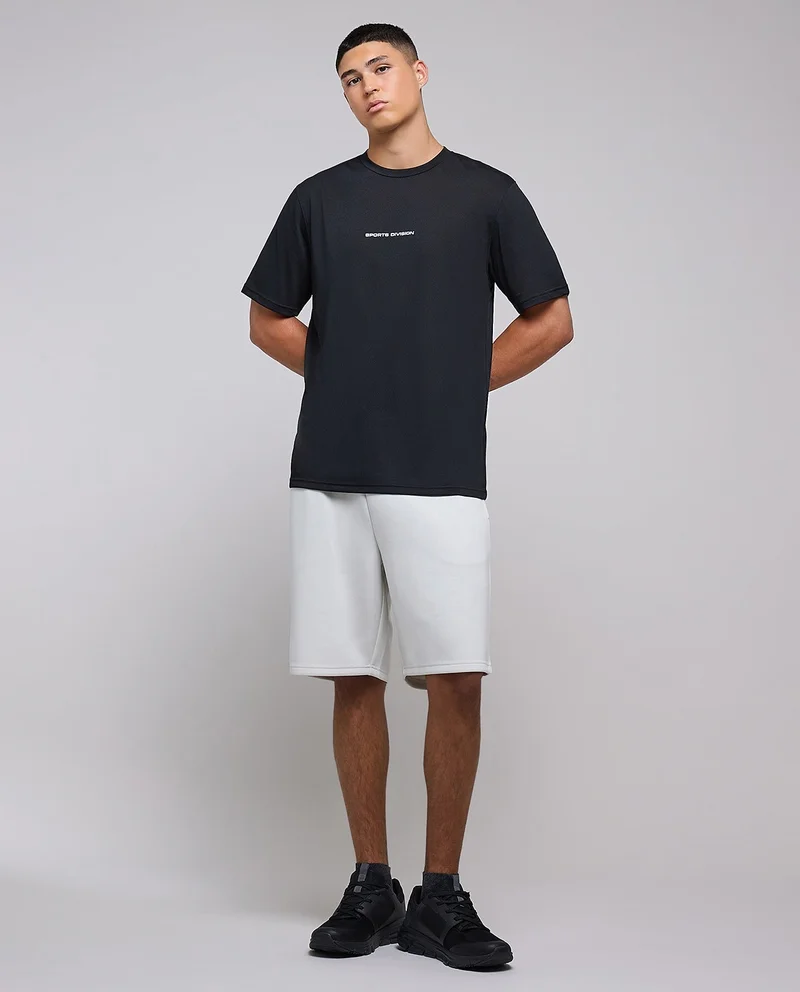 R&b Typography Print Active T-Shirt with Crew Neck and Short Sleeves
