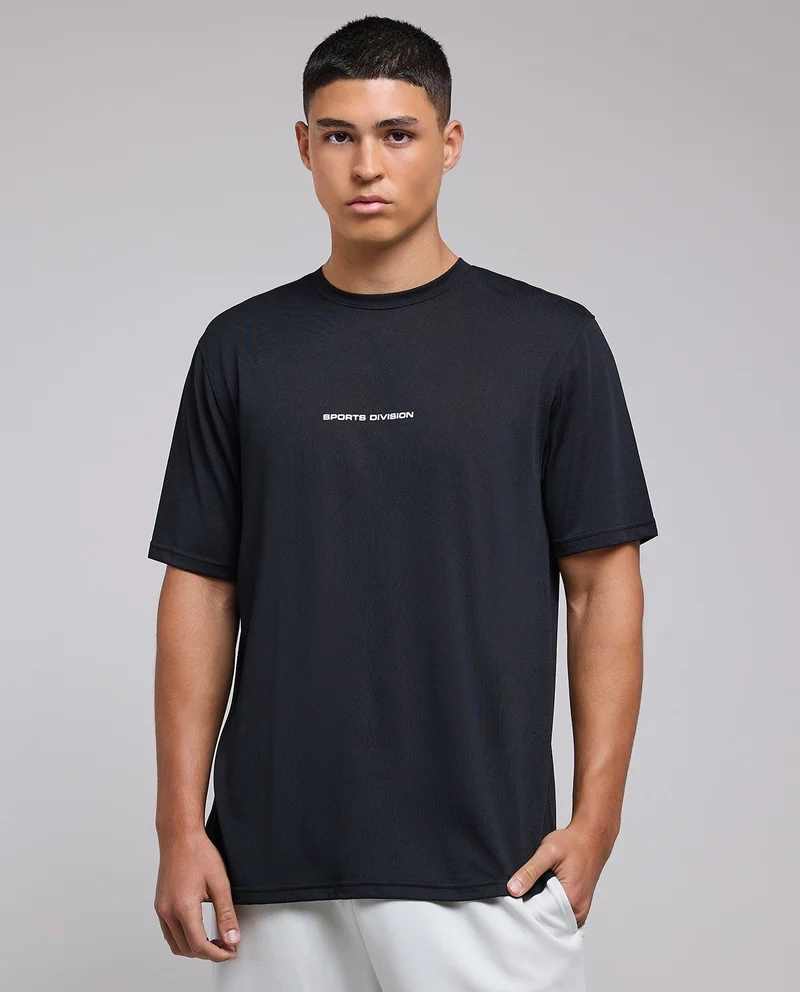 R&b Typography Print Active T-Shirt with Crew Neck and Short Sleeves