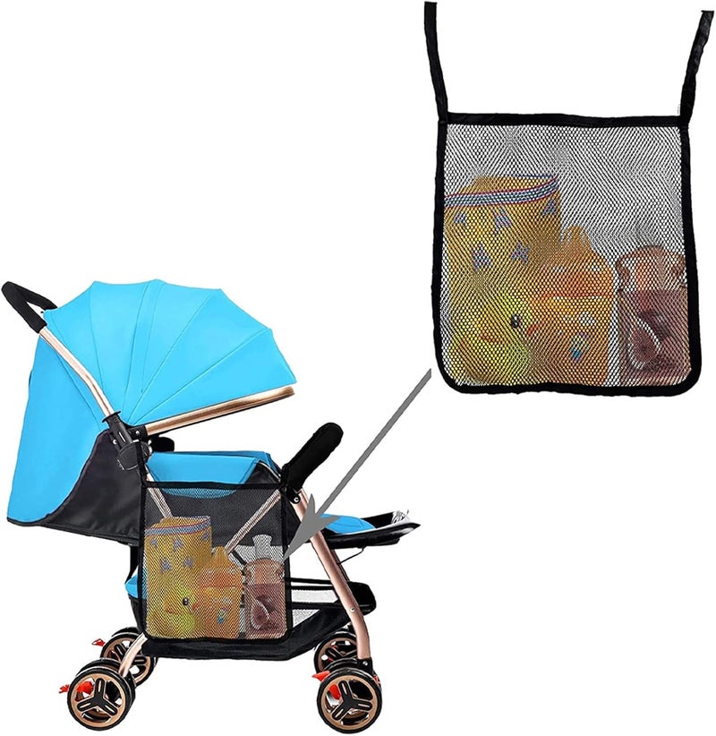 Dogxiong 2 Pack Portable Stroller Hanging Bag Baby Stroller Organizer Multifunctional Large Capacity Storage Container Bag for Diaper Bottle Toy Stroller Hanging Storage Net Bag - Image 5