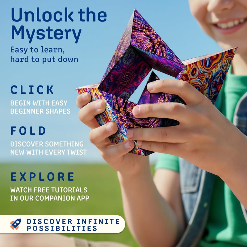 Shashibo Shape Shifting Box - Award-Winning Fidget Toy w/ 36 Rare Earth Magnets - Fidget Cube Transforms Into Over 100 Shapes, Sensory Toy Gift for Kids, Teens, and Adults (Spaced Out) - Image 4