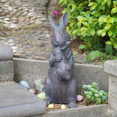 Braxio Bunny Decor Garden Outdoor Statues - Resin Standing Easter Bunny Decor for Outside Yard Decor Garden Statues Outdoor for Mothers Day Birthday Thanksgiving Copper 7.5×5.6×15.3 Inch - Image 2