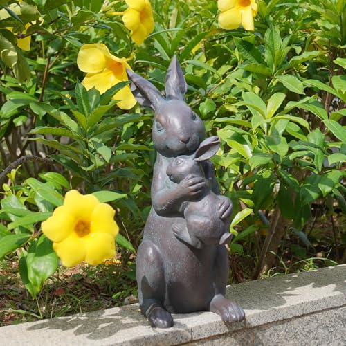 Braxio Bunny Decor Garden Outdoor Statues - Resin Standing Easter Bunny Decor for Outside Yard Decor Garden Statues Outdoor for Mothers Day Birthday Thanksgiving Copper 7.5×5.6×15.3 Inch - Image 3