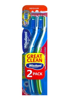 WISDOM Multicolour Total Care ToothBrush 2 Pieces Medium 