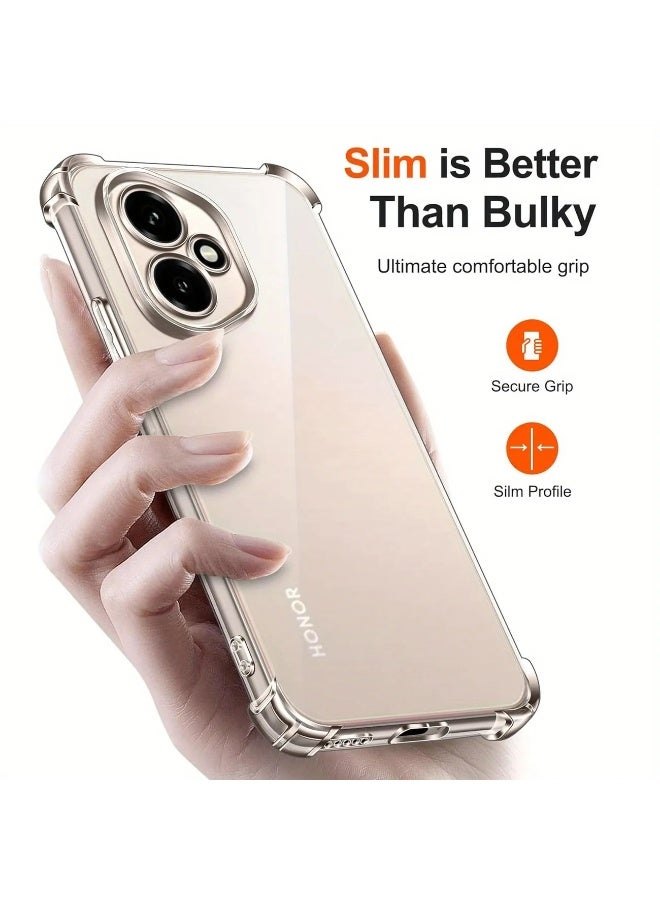جراب شفاف من مادة TPU لهاتف Honor 400، غطاء حماية بأربع زوايا مقاوم للصدمات، شفاف - Image 2