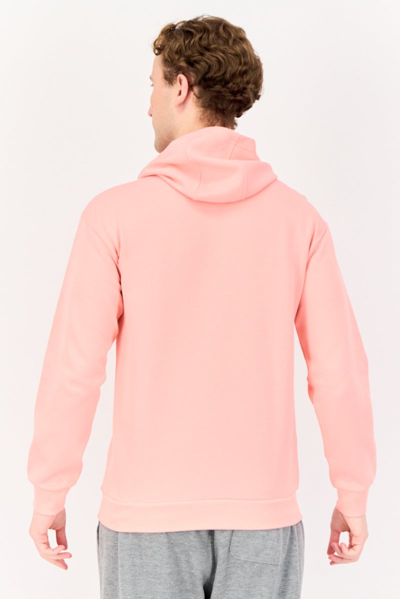 Adidas Men Sportswear Fit Long Sleeve Outdoor Hoodie, Coral Pink - Image 3