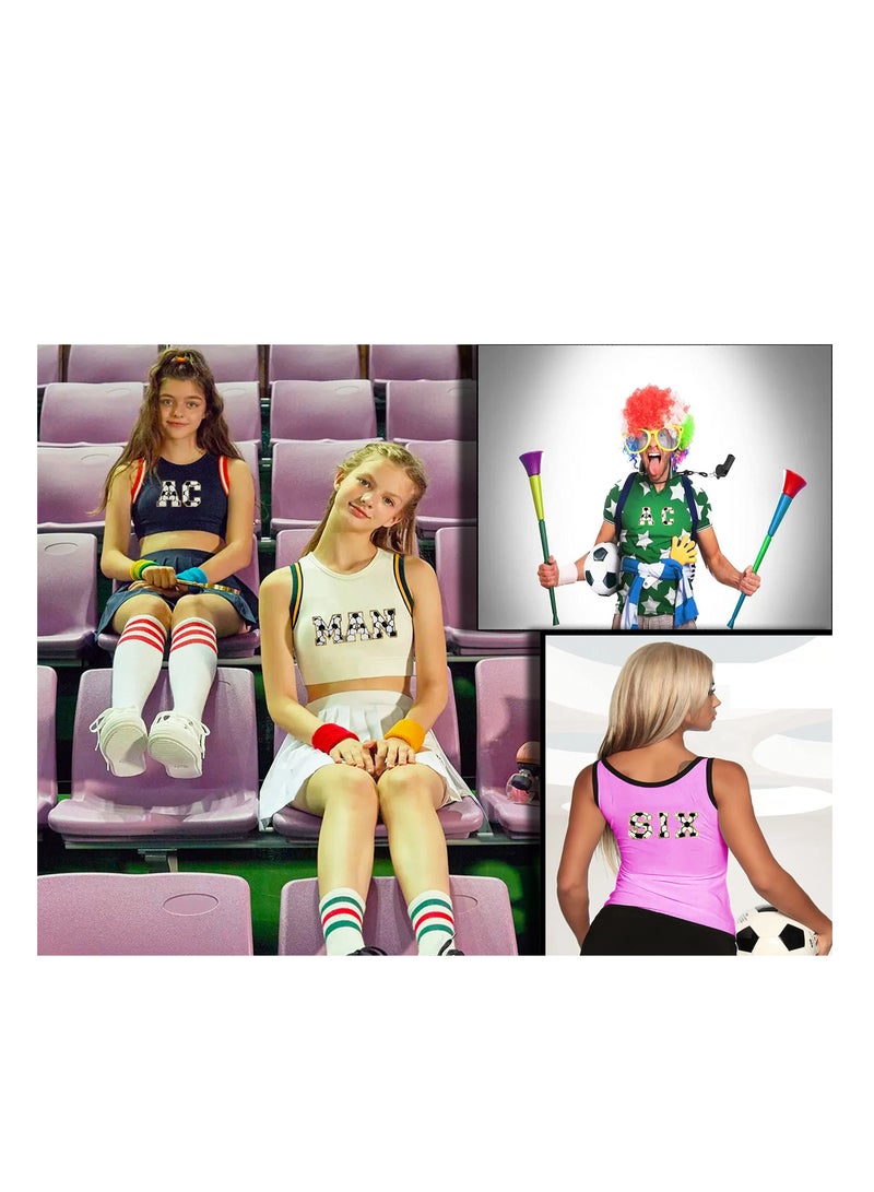 كاست ويف رقعات حروف، 29 قطعة من رقعات كرة القدم اللامعة بالكي على رقعات الشانيل A-Z، رقعات أولية جامعية، رقعات حروف مطرزة تلتصق على مادة لاصقة - Image 5