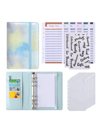 Budget Binder with Zipper Envelopes, with Zipper Cash Envelopes & Expense Sheets for Budgeting and Saving Money, with Category Labels, Savings Binder Cash Wallet Envelope (Bule&Green) - pzsku/ZD6485FFB11BF70F21676Z/45/_/1709632713/c97b62e2-ce95-4b81-bc74-08bd352cc7d6