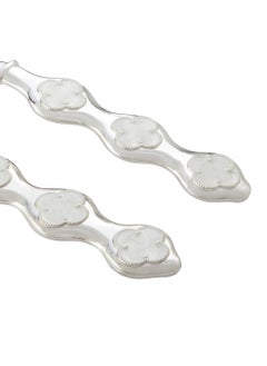 Dania A Cake And Sweets Cutting Set Consisting of A Shovel And A Silver Knife With A White Rose Decoration  - Image 2