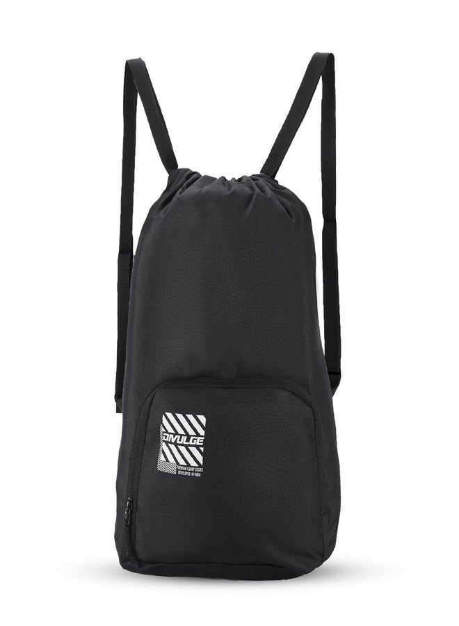 DIVULGE Meteorr Drawstring Daypack Bag Sports Backpack Gym Bag, Backpack and Multi Utility Bag for Running, Outdoor and Indoor Sports -BLACK - Image 1